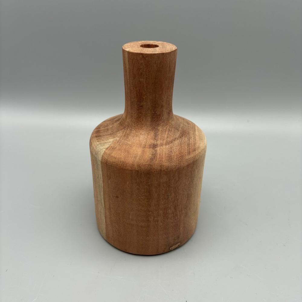 Hand Crafted Wooden Vase‎ Turned Wood Bud Vase 6.5"